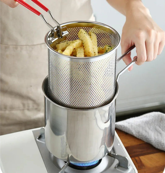 1.2L Stainless Steel Frying pot: Essential for any kitchen.