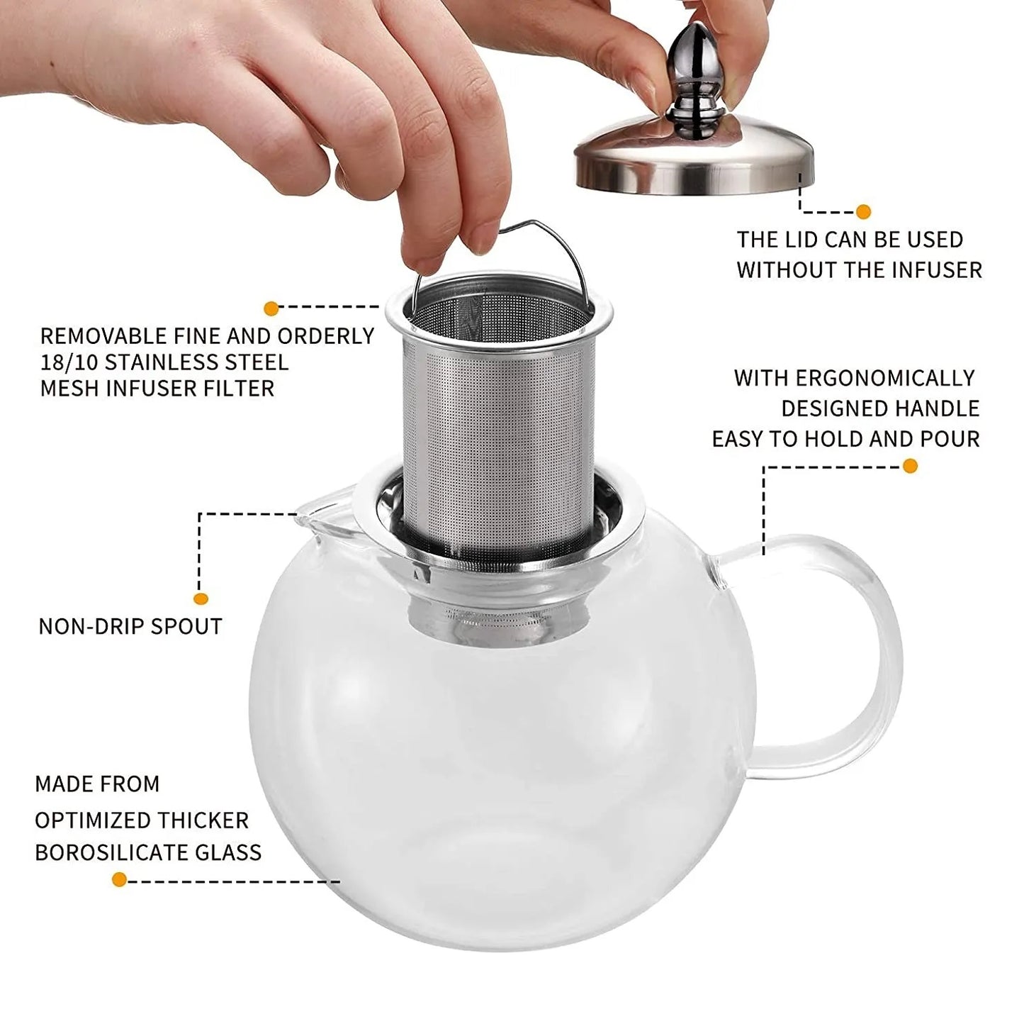 Borosilicate Glass Teapot Chai Kettle