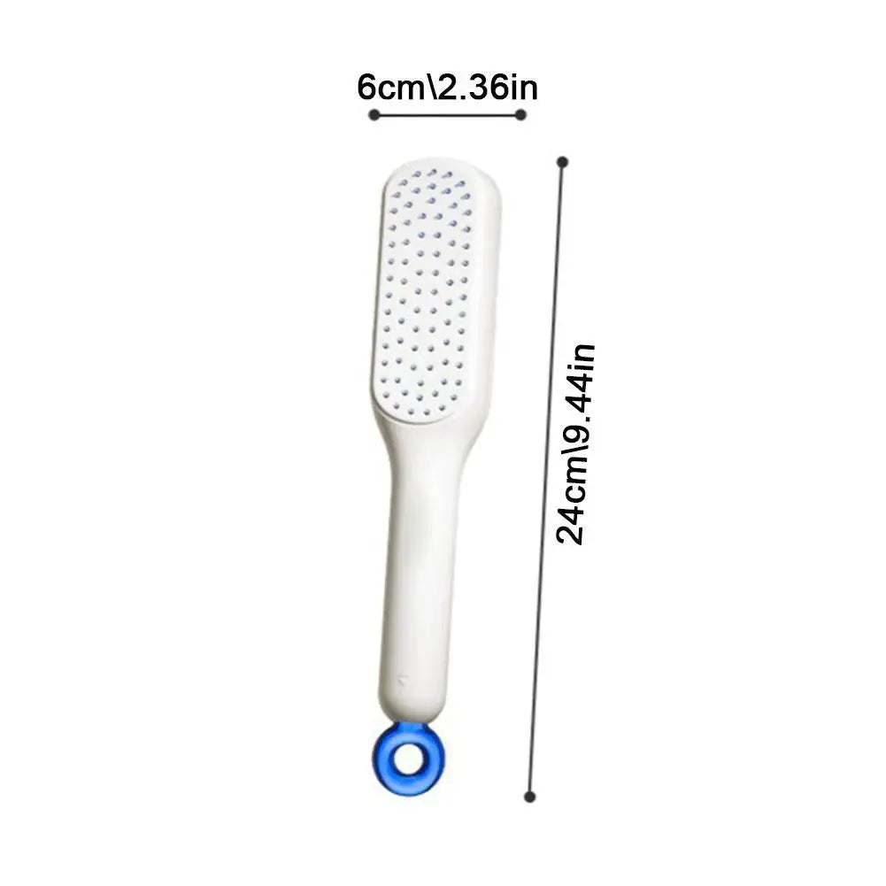 Self-cleaning hairbrush