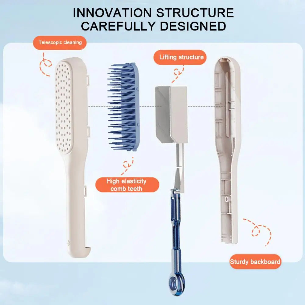 Self-cleaning hairbrush