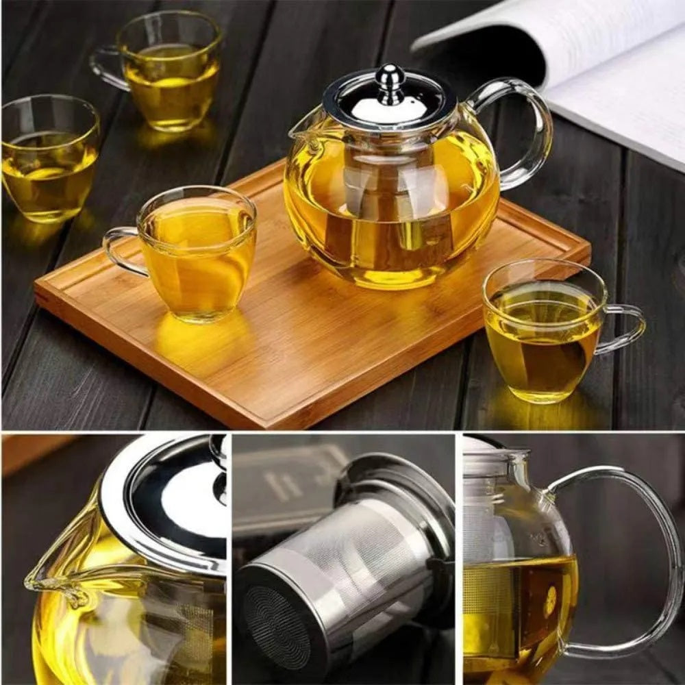 Borosilicate Glass Teapot Chai Kettle